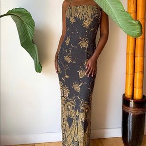 Vintage beaded sequins evening gown